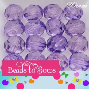 20mm Purple Hexagon Beads, Bubblegum Beads, Bubblegum Necklace Bead, Chunky Faceted Transparent Beads, Chunky Necklace Supply Beads, Gumball
