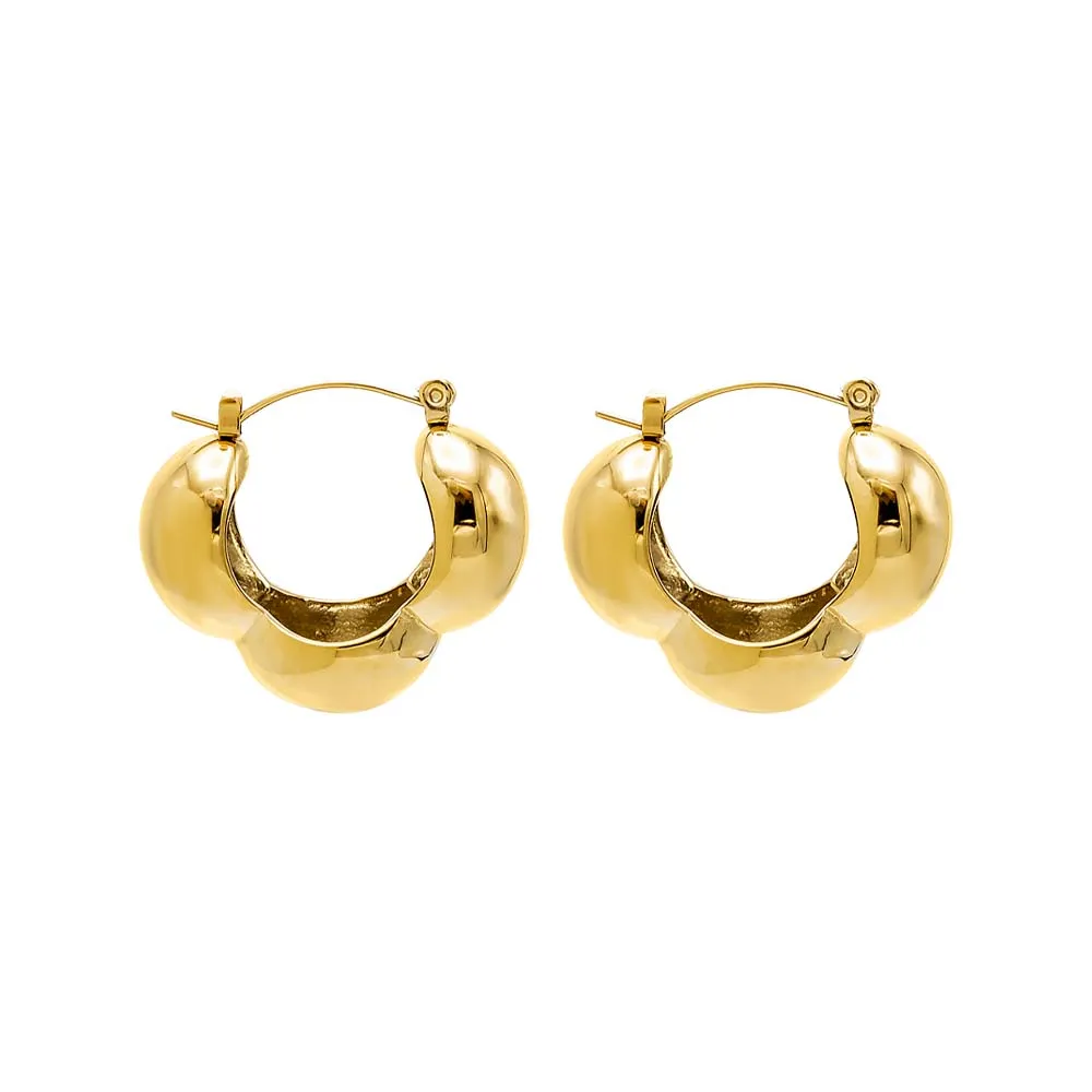 Chunky Pebbled Hollow Hoop Earring