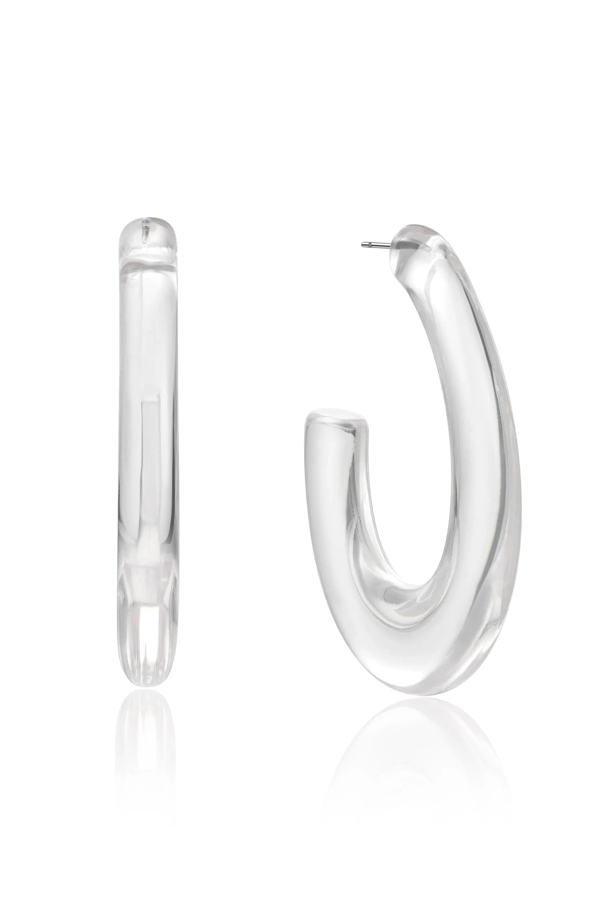 Clear Path Resin Hoop Earrings