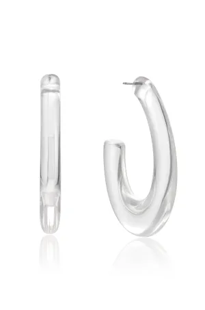 Clear Path Resin Hoop Earrings
