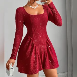 Crimson Starlight Mini Dress