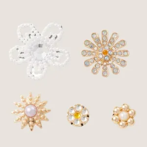 Crocs Elevated Flower Gem 5 Pack Jibbitz Charms