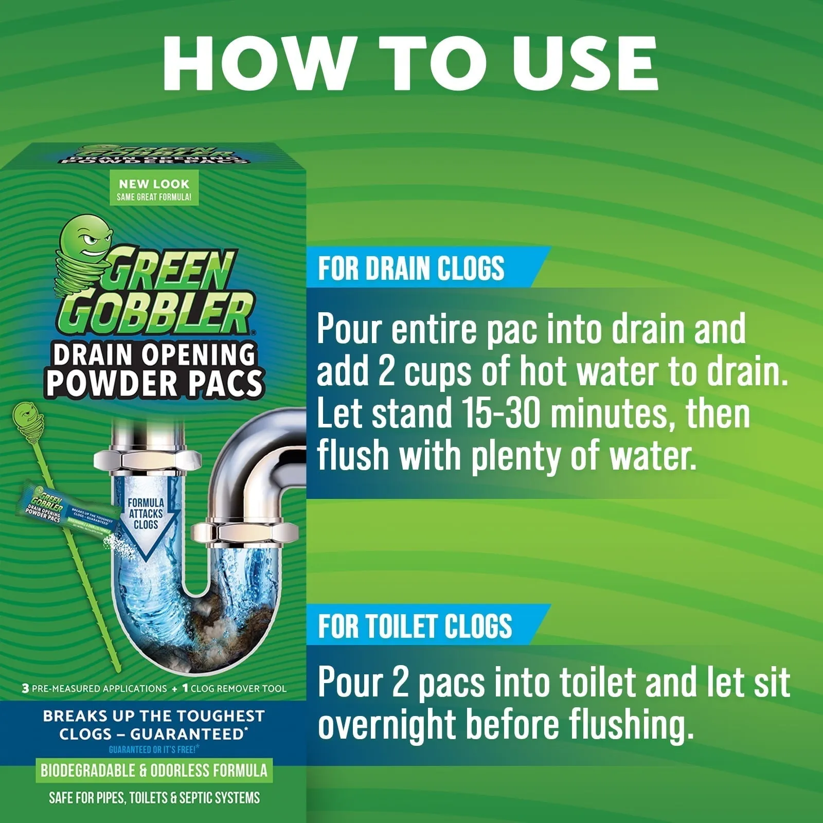 Green Gobbler 8.25 oz. Draining Opening Pacs (3 Count)