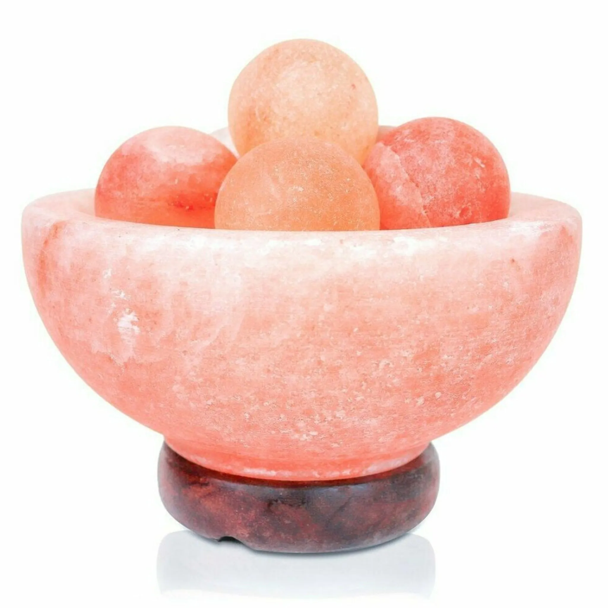 Himalayan Salt Warming Bowl with 6 Round Massage Stones