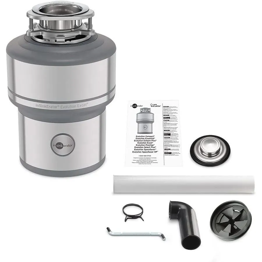 Insinkerator Evolution Excel Garbage Disposal, 1.0 HP Continuous Feed
