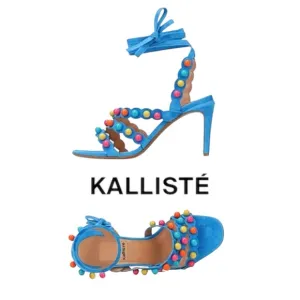 Kalliste Colorful Pom Pom Women's Heels 37.5 US SZ 7.5