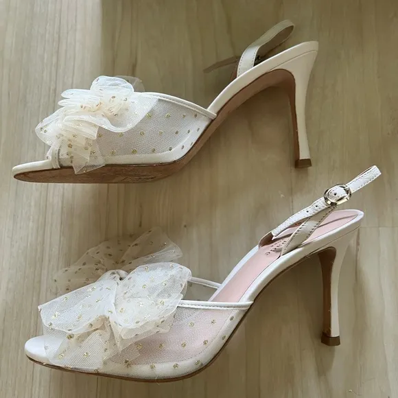 Kate Spade Bridal Sparkle Slingback Heels