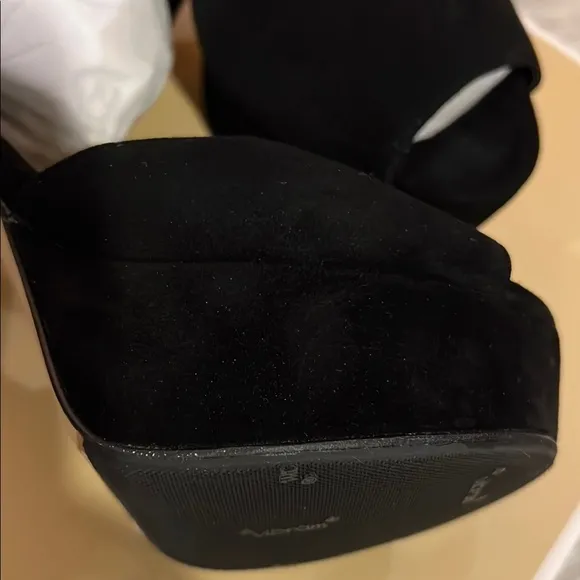 Michael Kors Black Suede Ankle Strap Heels size 6.5