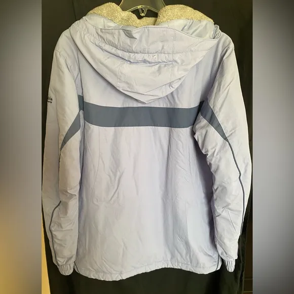 NWOT Columbia insulated winter coat, blue with gray fleece interior, Sz. Lg
