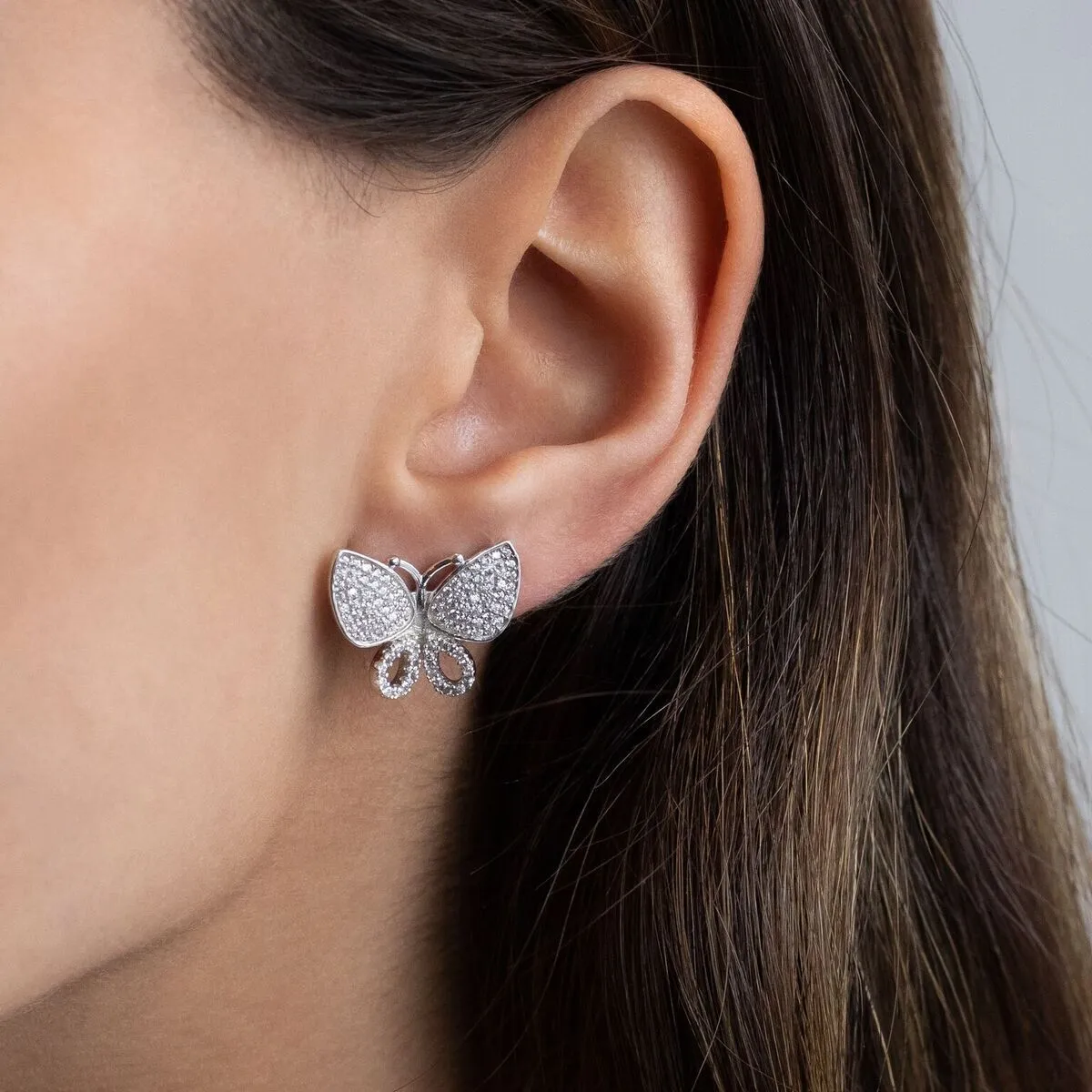 Omega Butterfly Stud Earring
