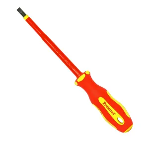 PROFERRED INSULATED (1000V) SCREWDRIVER - 1/4" (Slotted) x 6" Yellow PP & Red TPV Handle