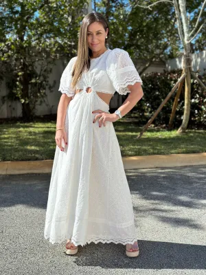 "Chantelle"  Puffy Sleeve Cut Out Dress
