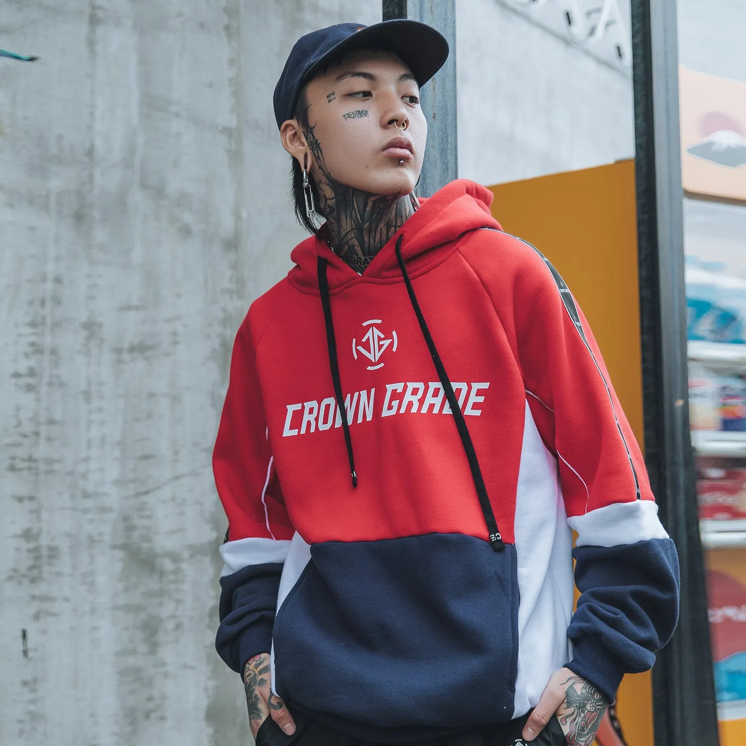 "CROWN GRADE" Sweat-shirt Hoodie à capuche Rouge - URB1™