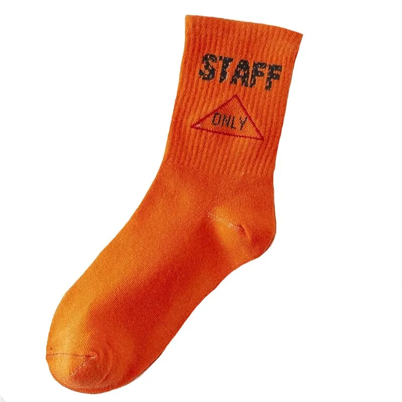 "STAFF" Chaussettes Orange Montantes Streetwear - URB1™