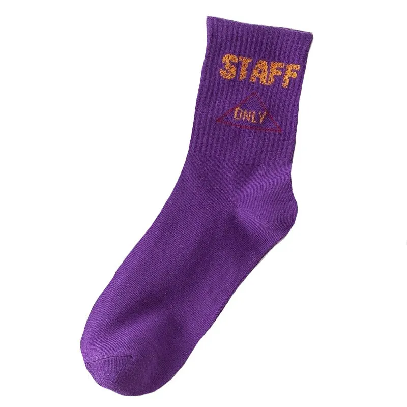 "STAFF" Chaussettes Orange Montantes Streetwear - URB1™