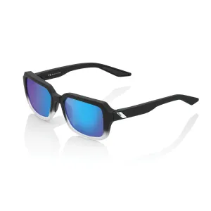 RIDELEY - Soft Tact Black / White Fade - Blue Multilayer Mirror Lens