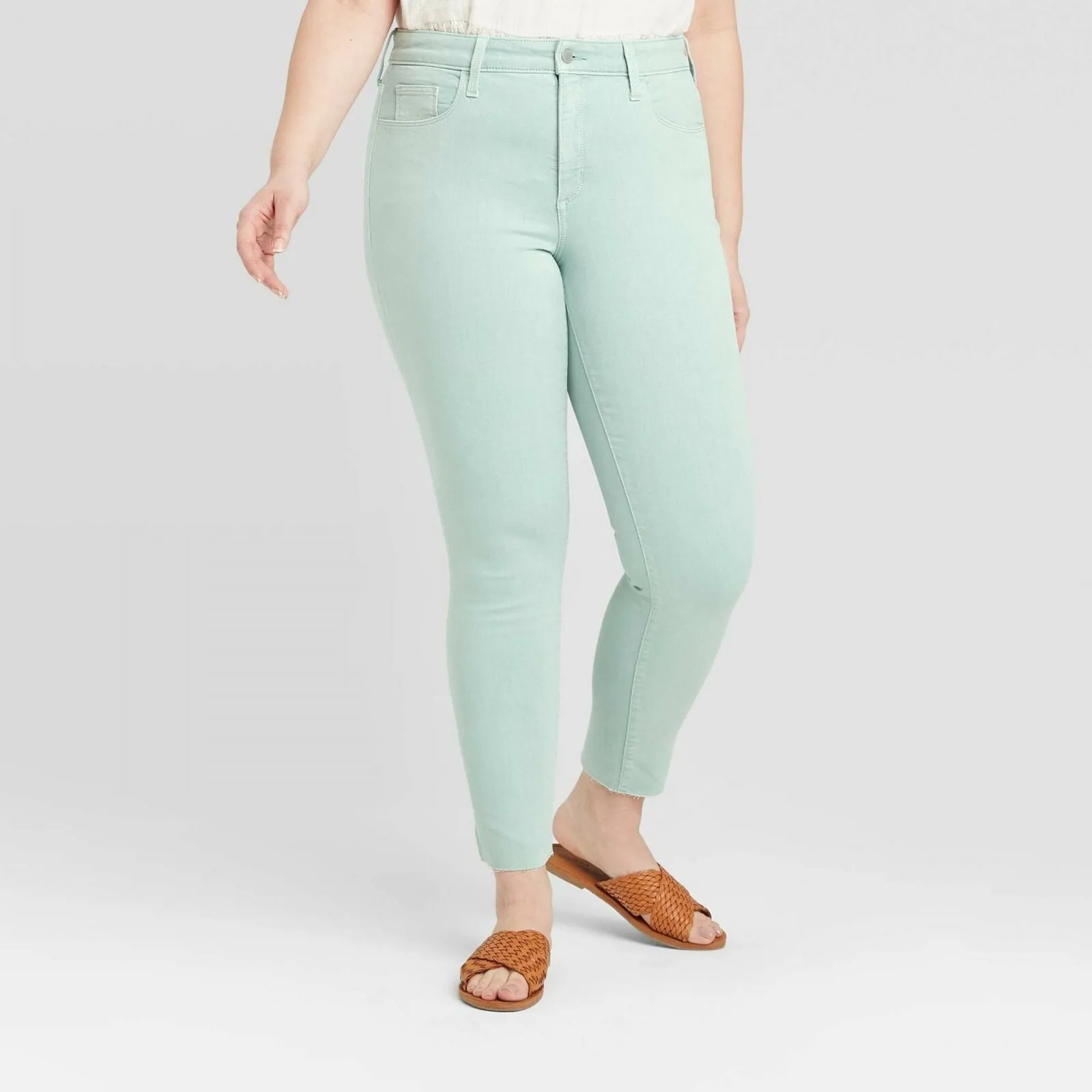 Universal Thread Women's High Rise Skinny Ankle Jeans with Raw Edge Hem