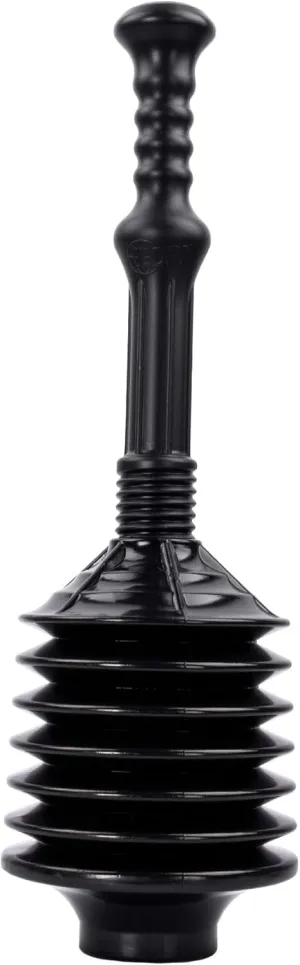 VETTA Professional Bellows Accordion Toilet Plunger, Black, condition new, open bag