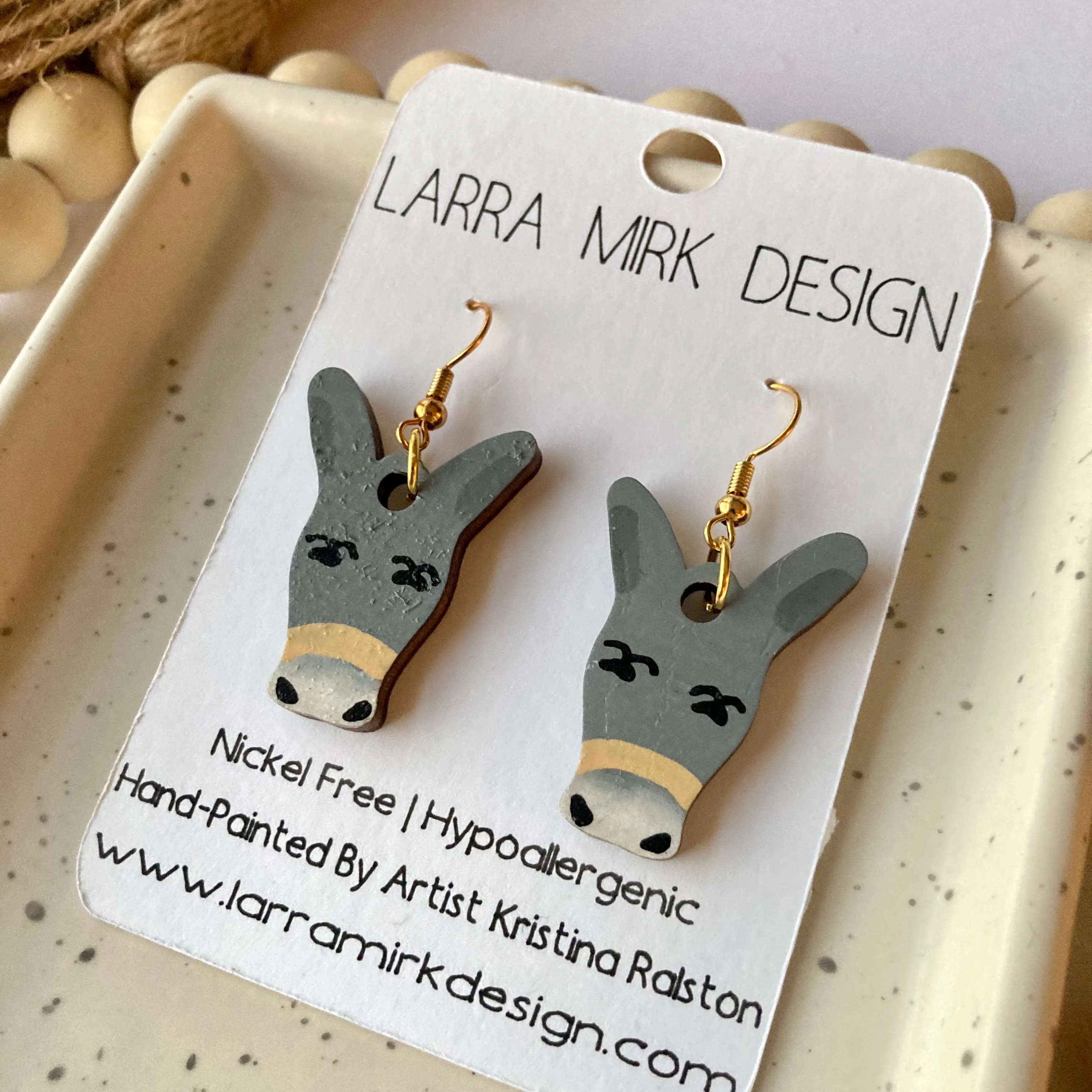 WOODEN MULE EARRINGS | Gray